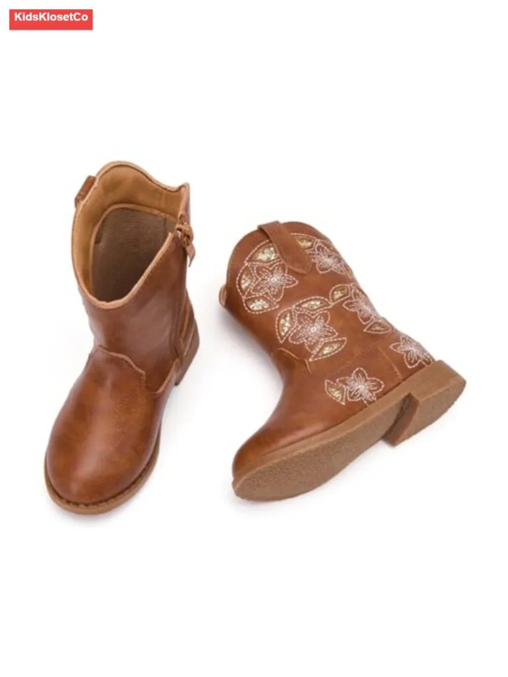 Toddler Cowboy Boots Western Square Toe Mid Calf Riding Walking Shoes